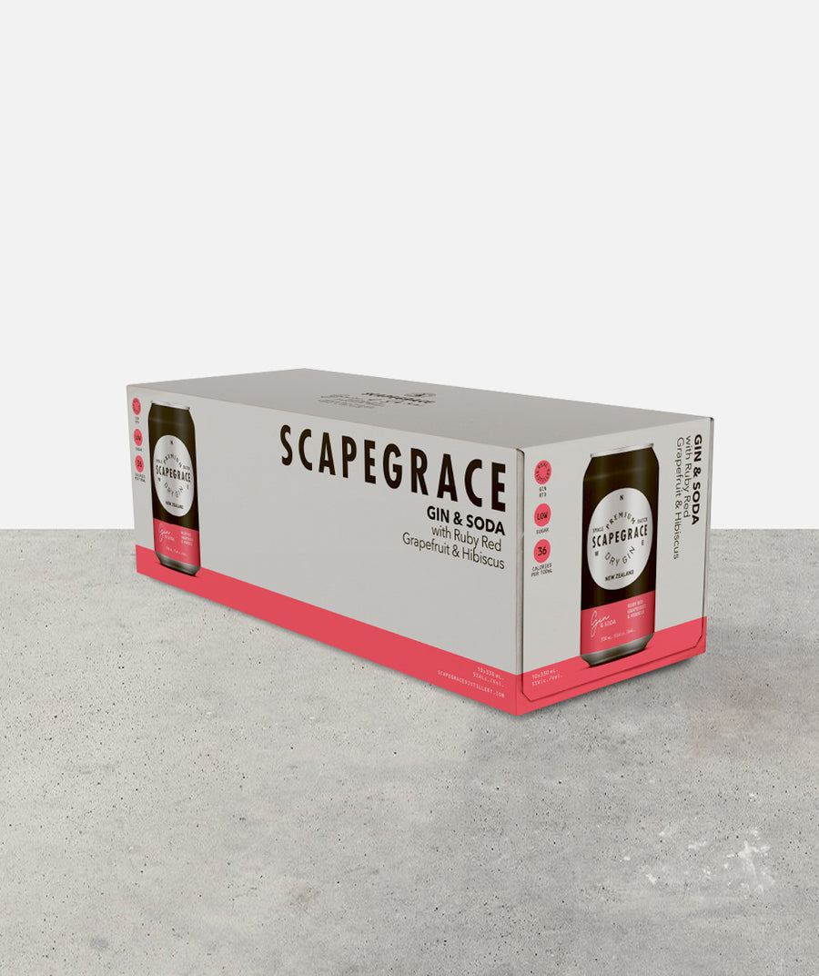Scapegrace Gin, Soda with Ruby Red Grapefruit & Hibiscus
